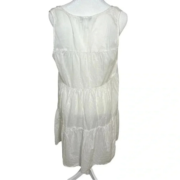 J Crew White Sleeveless Tiered Cotton Shift Dress Cottagecore Cosplay Fairycore - Picture 3 of 9